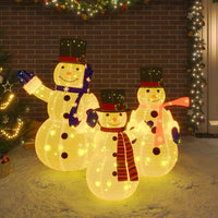 Decorative Christmas Snowman Family Figures with LED Luxury Fabric Kings Warehouse 