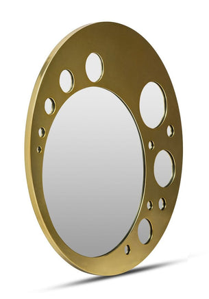 Decorative Round Wall Mirror Art in Brass Finish Home & Garden Kings Warehouse 