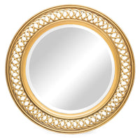 Decorative Wooden Round Wall Mirror in Rustic Gold Finish Home & Garden Kings Warehouse 