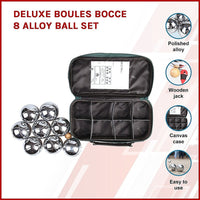 Deluxe Boules Bocce 8 Alloy Ball Set KingsWarehouse 