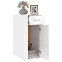 Desk Cabinet High Gloss White 40x49x75 cm Engineered Wood Kings Warehouse 