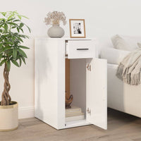 Desk Cabinet High Gloss White 40x49x75 cm Engineered Wood Kings Warehouse 