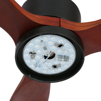 Dev King 52'' Ceiling Fan LED Light Remote Control Wooden Blades Dark Wood Fans Kings Warehouse 
