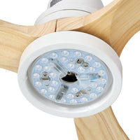 Dev King 52'' Ceiling Fan LED Light Remote Control Wooden Blades Timer Fans Kings Warehouse 