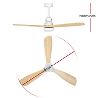 Dev King 52'' Ceiling Fan LED Light Remote Control Wooden Blades Timer Fans Kings Warehouse 