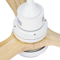 Dev King 52'' Ceiling Fan LED Light Remote Control Wooden Blades Timer Fans Kings Warehouse 