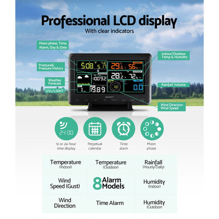 Dev King Weather Station Indoor Outdoor Wireless WiFi Professional Solar Sensor garden supplies Kings Warehouse 