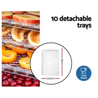 Devanti 10 Trays Food Dehydrator Appliances Kings Warehouse 