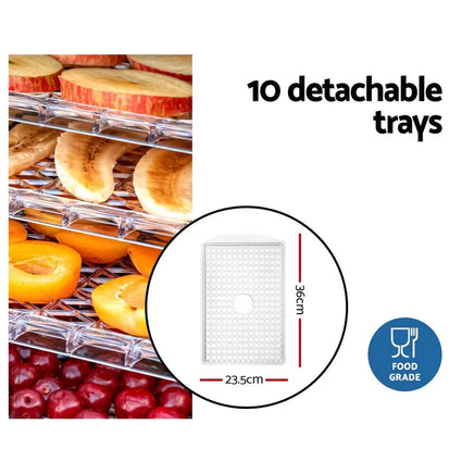Devanti 10 Trays Food Dehydrator Appliances Kings Warehouse 