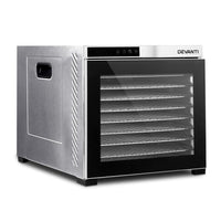 Devanti 10 Trays Food Dehydrator Stainless Steel Tray Appliances Kings Warehouse 