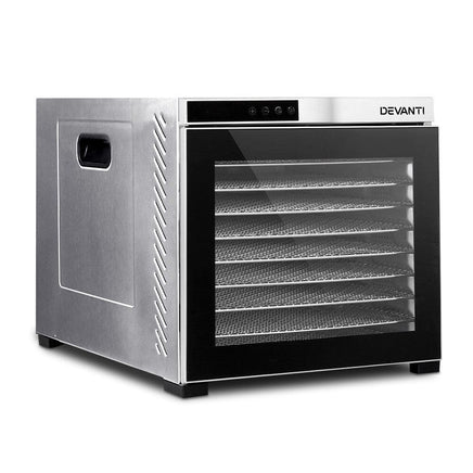Devanti 10 Trays Food Dehydrator Stainless Steel Tray Appliances Kings Warehouse 