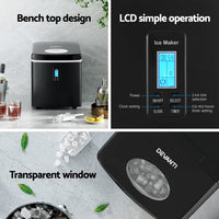 Devanti 15kg Ice Maker Machine Black Appliances Kings Warehouse 