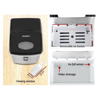 Devanti 15kg Ice Maker Machine Silver Appliances Kings Warehouse 