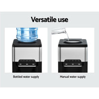 Devanti 20kg 3 in 1 Ice Maker Machine Cold and Hot Water Dispenser 3L Silver Appliances Kings Warehouse 