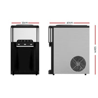 Devanti 20kg 3 in 1 Ice Maker Machine Cold and Hot Water Dispenser 3L Silver Appliances Kings Warehouse 