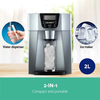 Devanti 2L Portable Ice Cuber Maker & Water Dispenser - Silver Appliances Kings Warehouse 