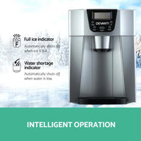 Devanti 2L Portable Ice Cuber Maker & Water Dispenser - Silver Appliances Kings Warehouse 