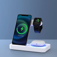 Devanti 4-in-1 Wireless Charger Dock Fast Charging for Phone White Electronics Kings Warehouse 