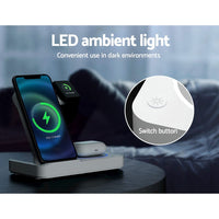 Devanti 4-in-1 Wireless Charger Dock Fast Charging for Phone White Electronics Kings Warehouse 