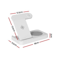Devanti 4-in-1 Wireless Charger Dock Fast Charging for Phone White Electronics Kings Warehouse 