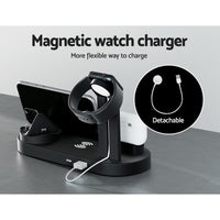 Devanti 4-in-1 Wireless Charger Dock Multi-function Charging Station for Phone Kings Warehouse 