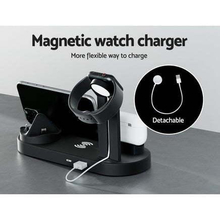 Devanti 4-in-1 Wireless Charger Dock Multi-function Charging Station for Phone Kings Warehouse 