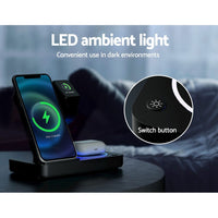 Devanti 4-in-1 Wireless Charger Station Fast Charging for Phone Black Electronics Kings Warehouse 