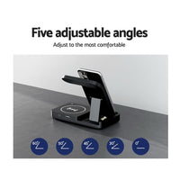 Devanti 4-in-1 Wireless Charger Station Fast Charging for Phone Black Electronics Kings Warehouse 