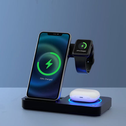 Devanti 4-in-1 Wireless Charger Station Fast Charging for Phone Black Electronics Kings Warehouse 