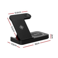 Devanti 4-in-1 Wireless Charger Station Fast Charging for Phone Black Electronics Kings Warehouse 