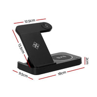Devanti 4-in-1 Wireless Charger Station Fast Charging for Phone Black Kings Warehouse 