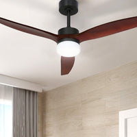 Devanti 52'' Ceiling Fan AC Motor 3 Blades w/Light - Dark Wood Appliances Kings Warehouse 