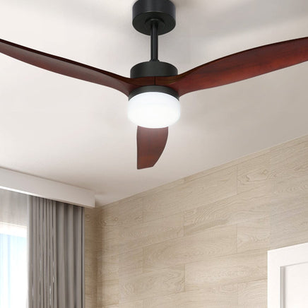 Devanti 52'' Ceiling Fan AC Motor 3 Blades w/Light - Dark Wood Appliances Kings Warehouse 