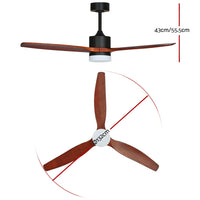 Devanti 52'' Ceiling Fan AC Motor 3 Blades w/Light - Dark Wood Appliances Kings Warehouse 