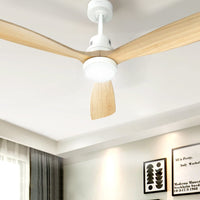 Devanti 52'' Ceiling Fan AC Motor LED Light Remote - Light Wood Appliances Kings Warehouse 