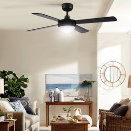 Devanti 52'' Ceiling Fan AC Motor w/Light w/Remote - Black Appliances Kings Warehouse 