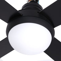 Devanti 52'' Ceiling Fan AC Motor w/Light w/Remote - Black Appliances Kings Warehouse 