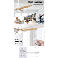 Devanti 52'' Ceiling Fan AC Motor w/Light w/Remote - Light Wood Appliances Kings Warehouse 