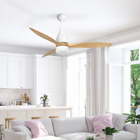 Devanti 52'' Ceiling Fan AC Motor w/Light w/Remote - Light Wood Appliances Kings Warehouse 
