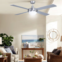 Devanti 52'' Ceiling Fan AC Motor w/Light w/Remote - Silver Appliances Kings Warehouse 