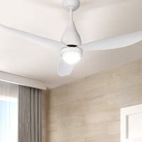 Devanti 52'' Ceiling Fan DC Motor LED Light Remote Control - White Appliances Kings Warehouse 