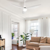Devanti 52'' Ceiling Fan DC Motor LED Light Remote Control - White Appliances Kings Warehouse 