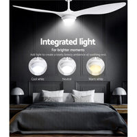 Devanti 52'' Ceiling Fan DC Motor w/Light w/Remote - White Appliances Kings Warehouse 