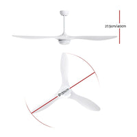 Devanti 52'' Ceiling Fan DC Motor w/Light w/Remote - White Appliances Kings Warehouse 
