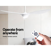 Devanti 52'' Ceiling Fan DC Motor w/Light w/Remote - White Appliances Kings Warehouse 