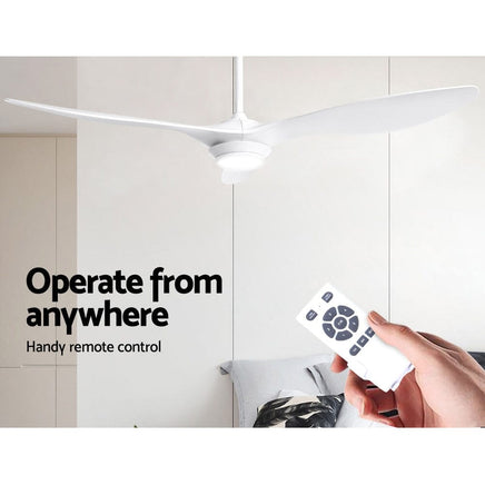 Devanti 52'' Ceiling Fan DC Motor w/Light w/Remote - White Appliances Kings Warehouse 