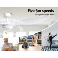 Devanti 52'' Ceiling Fan With Light Remote DC Motor 3 Blades 1300mm End of Year Clearance Sale Kings Warehouse 