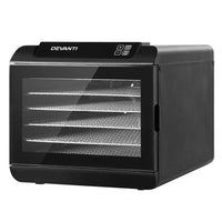 Devanti 6 Trays Food Dehydrator Stainless Steel Tray Appliances Kings Warehouse 