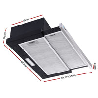 Devanti 600mm Range Hood 60cm Slide out Rangehood Stainless Steel Appliances Kings Warehouse 