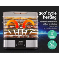 Devanti 7 Trays Food Dehydrator Appliances Kings Warehouse 